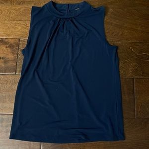 Banana republic mock neck navy blouse